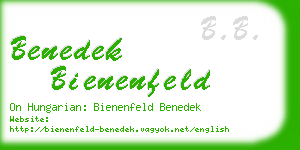 benedek bienenfeld business card